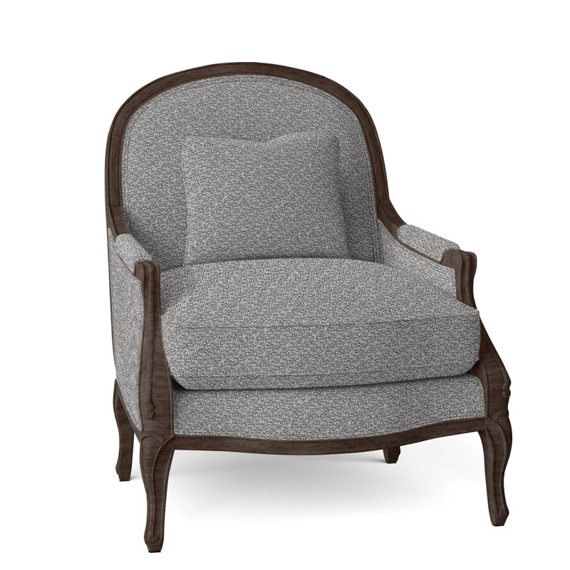 Adair Upholstered Armchair, Hazelnut, Perigold On The Lamb Newsprint