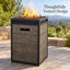 Colonne de feu au propane 16 po 40 000 BTU avec panneaux aspect bois TerraFab et couvercle en acier