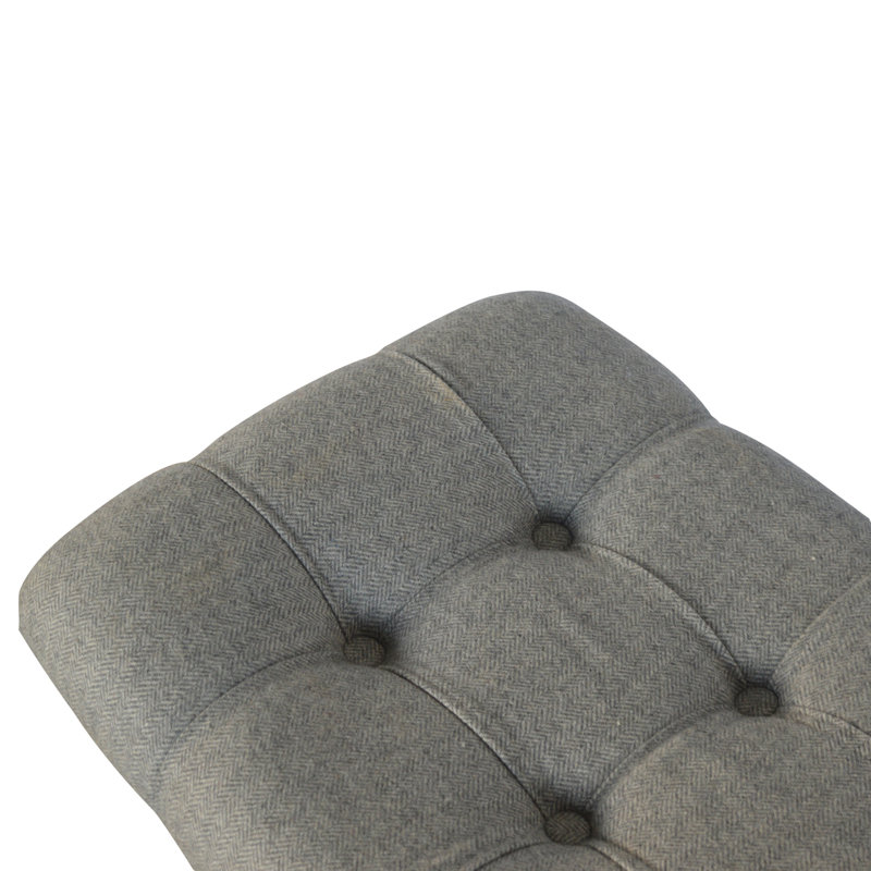 Grey Tweed Upholstered Bench