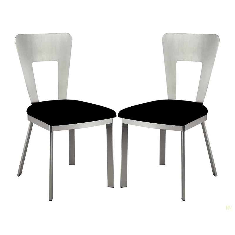 Chaise de salle à manger en métal 2 pièces Contemporary