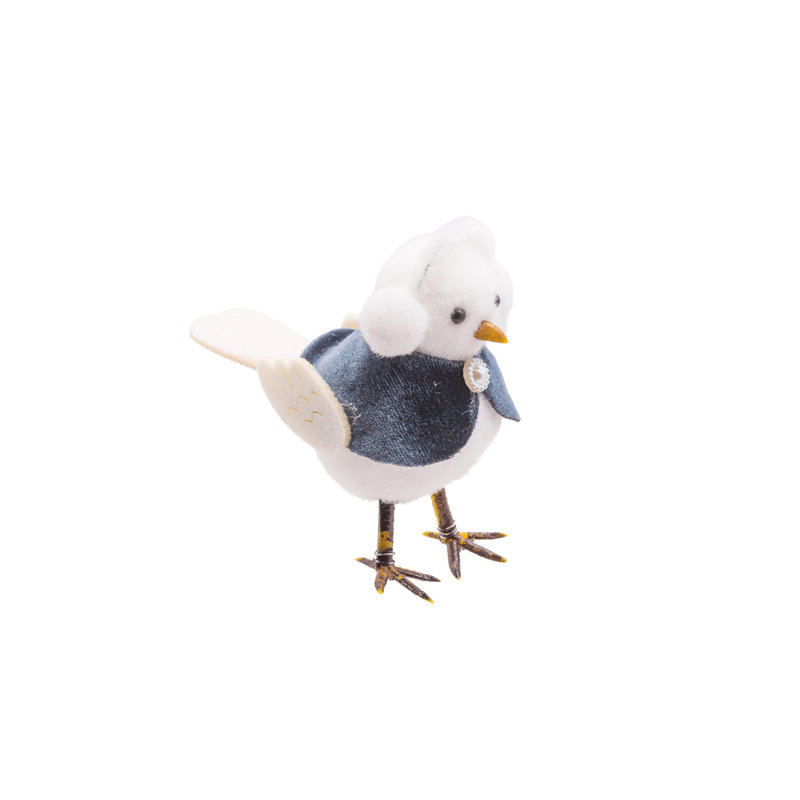 Oiseau aventureux debout en tissu bleu marine / blanc avec cape Dapper