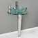 Ivy Bronx Karukin 26'' Tall Clear/Chrome Circular Pedestal Bathroom Sink