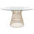 Round Glass Top Metal Base Dining Table