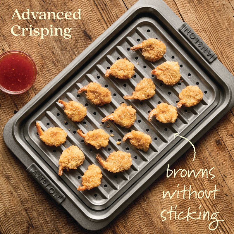 Anolon Advanced Bakeware Nonstick Sheet Pan and Crisper Set, 10 Inch x 15 Inch, Graphite