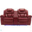 Causeuse de cinéma maison inclinable manuelle avec rangement escamotable, porte-gobelets et bande lumineuse à DEL pour le salon-330509772