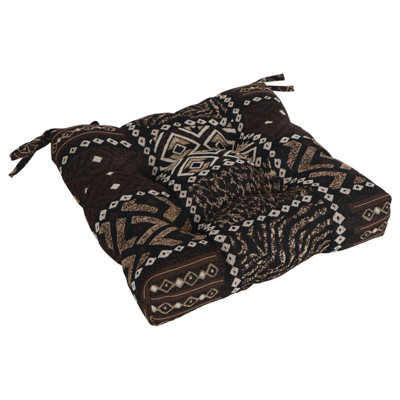 16-Inch Square Woven Tapestry Tufted Chair Cushions (Set Of 2)