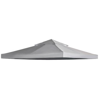 Gray 9.8' X Gazebo Replacement Canopy. 2 - Covering. Suits 10.11' Outdoor 01-0153 & 100100-076. Constructed With And Pa Coating. Increases Air Circulation, Prevents Water Build-Up Canopy In Gray.