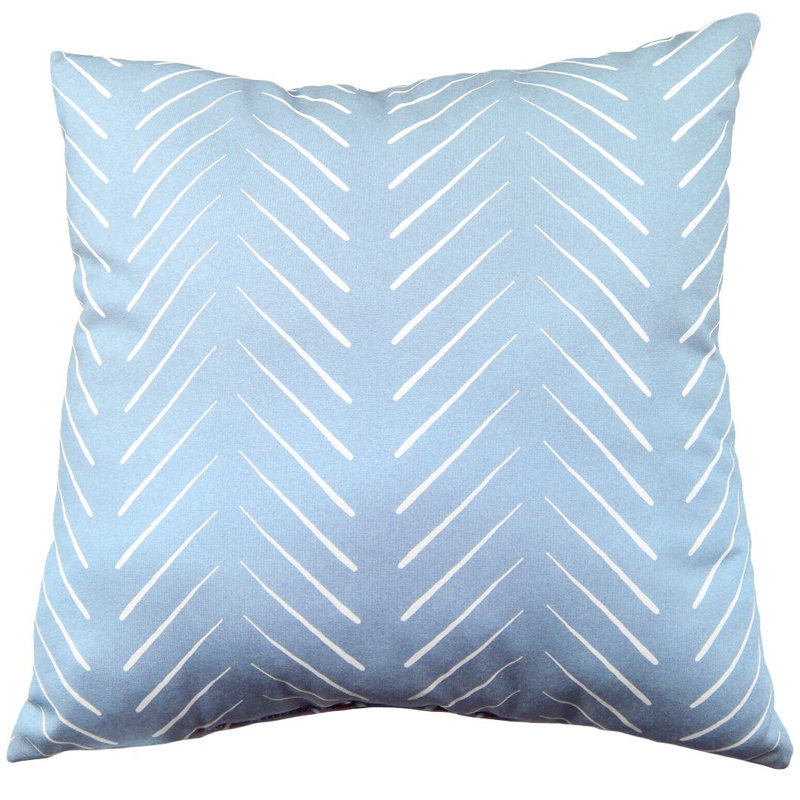 15Chevron Columns Double Sided Pillow, Light Blue