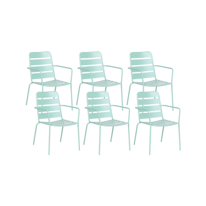 Caycee Outdoor Patio Dining Armchair, Green