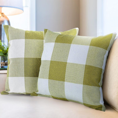 Zulay Pack Of 2 Buffalo Plaid Throw Pillow Covers - Farmhouse Porch Pillows Outdoor & Indoor Covers 18x18 Inches