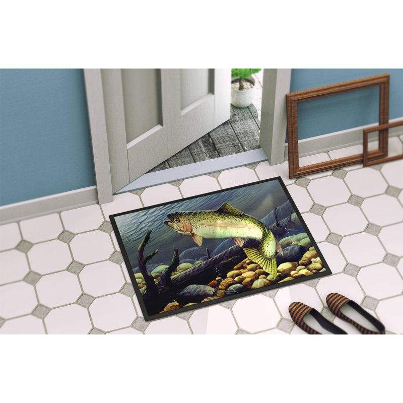Tapis d’extérieur anti-dérapant à truite arc-en-ciel, 2 pi x 3 pi