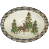  Melamine Pine Tree Deer Print Lodge Western Style 1 Piece Serving Platter