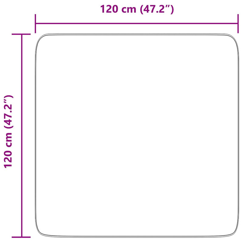 Solid Colour Area Rug, Square 120cm