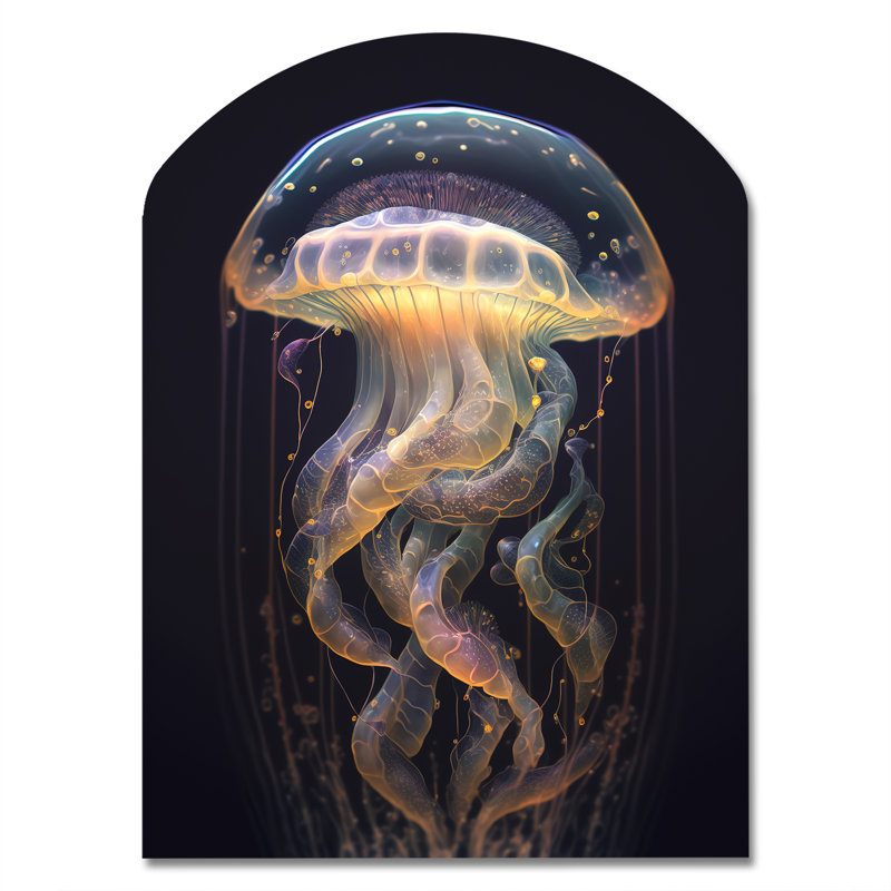 «Jellyfish III - Arch Jellyfish», reproduction d'art asymétrique en métal, H 34 po x l 25 po