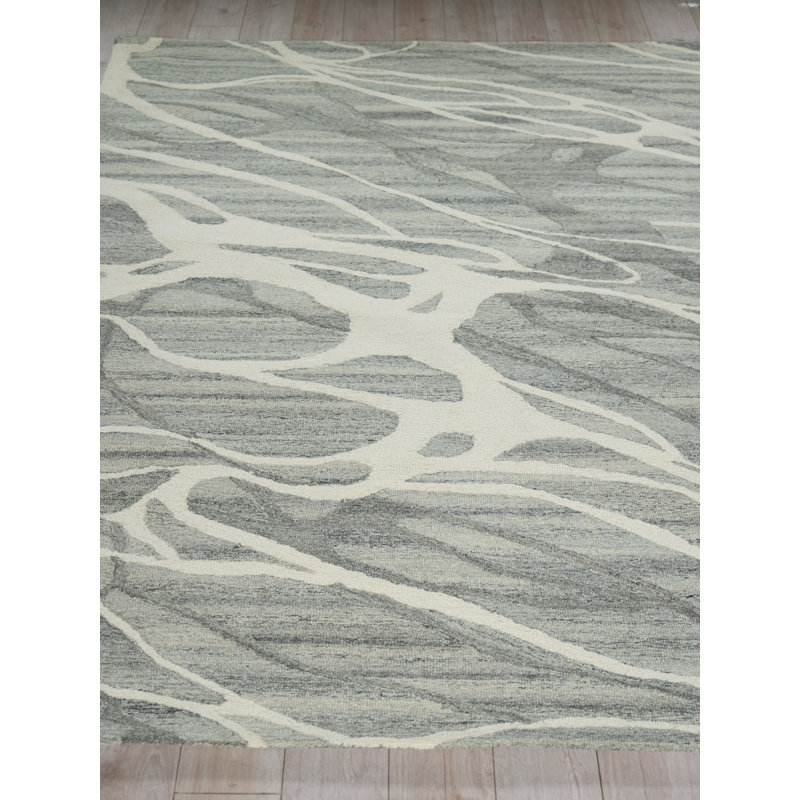 Rio hand-tufted New Zealand Wool Beige/Ivory Area Rug, Gray/Ivory, Rectangle 12' x 15'