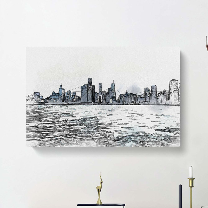 Cloudy Day in Chicago Illinois in Abstract - Wrapped Canvas, 40cm H x 60cm W x 3cm D
