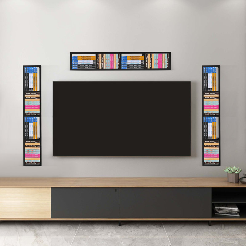 Metal Wall Mounted Media Storage, Black