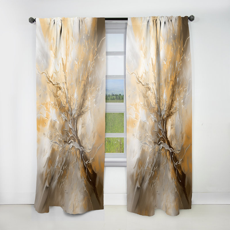 Or et argent Chromatique Essence I - Rideau moderne - Velours obscurcissant - 1 panneau, L 52 po x L 108 po
