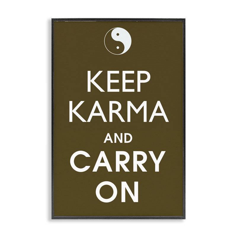 Keep Karma & Carry On, estampe numérique, conception de Marcus Jules, H 18 po x l 12 po, Giclée encadrée noir minuit