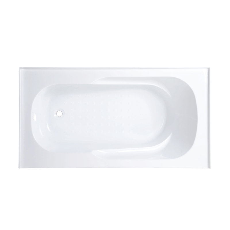 Ivy 60" x 30" White Acrylic Alcove Bathtub with Apron