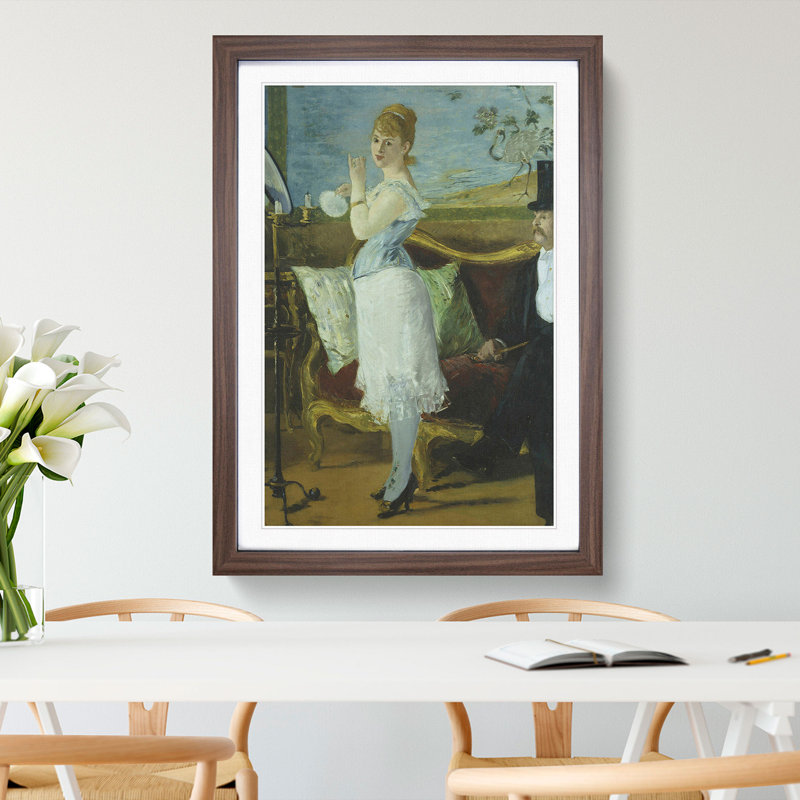 Nana by Edouard Manet - Picture Frame Painting, Walnut Framed, 36cm H x 27cm W x 2cm D