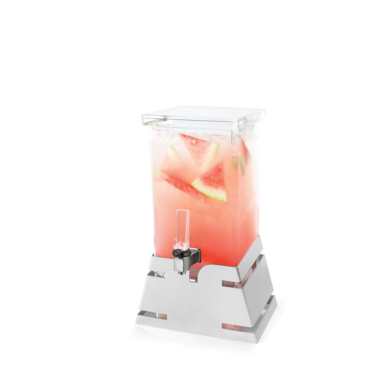 Carré 128 oz Distributeur de boissons, Acier inoxydable, H 16,75 po x l 7,5 po x P 10,5 po