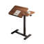 Table de chevet à hauteur réglable avec roulettes Support mobile pour ordinateur portable en noyer