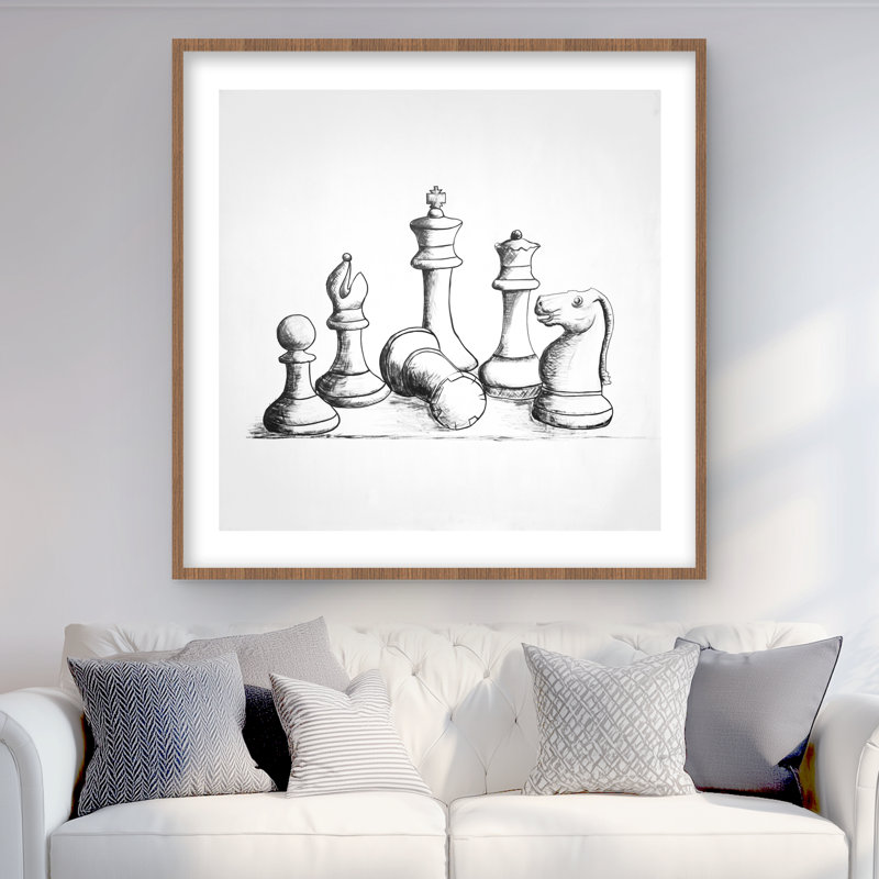 Pièces d'échecs - Black Man Cave, H 36 po x l 36 po, Brun
