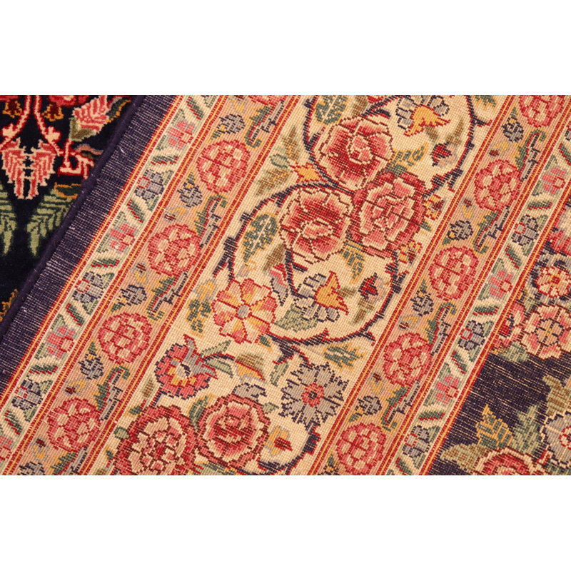 Tapis oriental noir / beige / rouille en laine noué à la main 6 pi x 9 pi 1 po Pagel