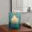 Decorative Round Hurricane Candle Holder with Frosted Bottom Style - Modern Glass Pillar Candlestick Holder for Tabletop Accent - Blue & Frost-1303393356