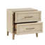 Table de chevet contemporaine en bois - table de chevet 2 tiroirs, finition brun clair, glissières à roulement à billes | Idée de cadeau