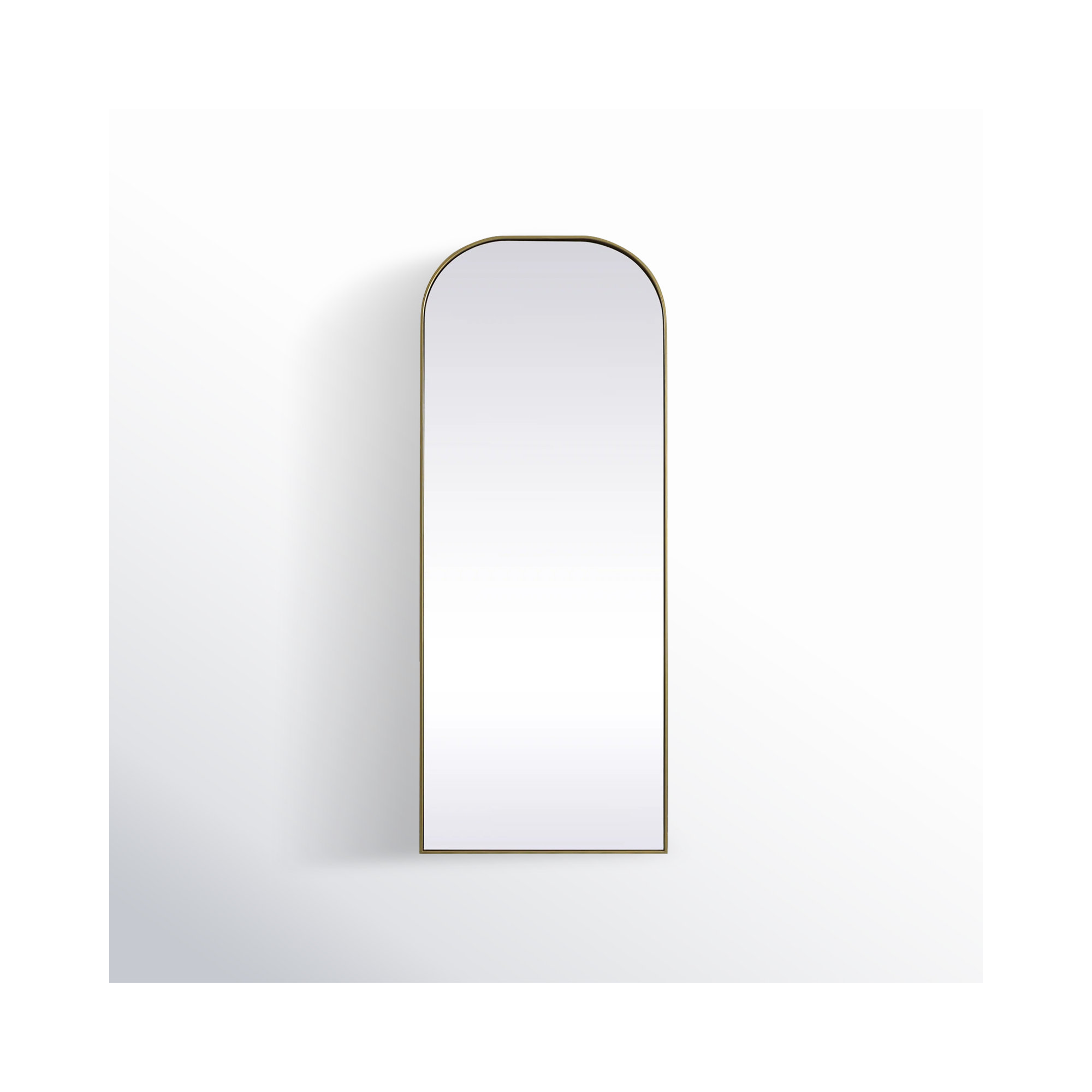 Sabine Metal Arch Floor Mirror, Brass, 76" x 32"