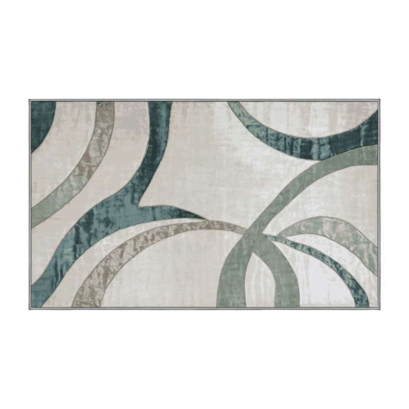 Machine Washable Gray Area Rug, Rectangle 8' x 12'