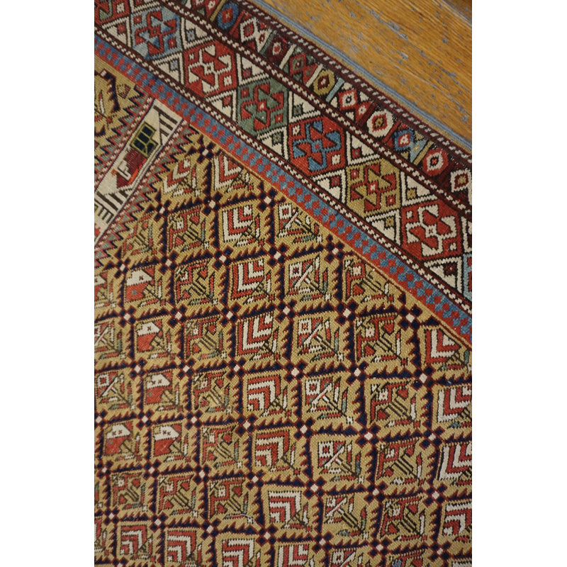 Antique Caucasian Tribal Geometric Islamic Prayer Rug
