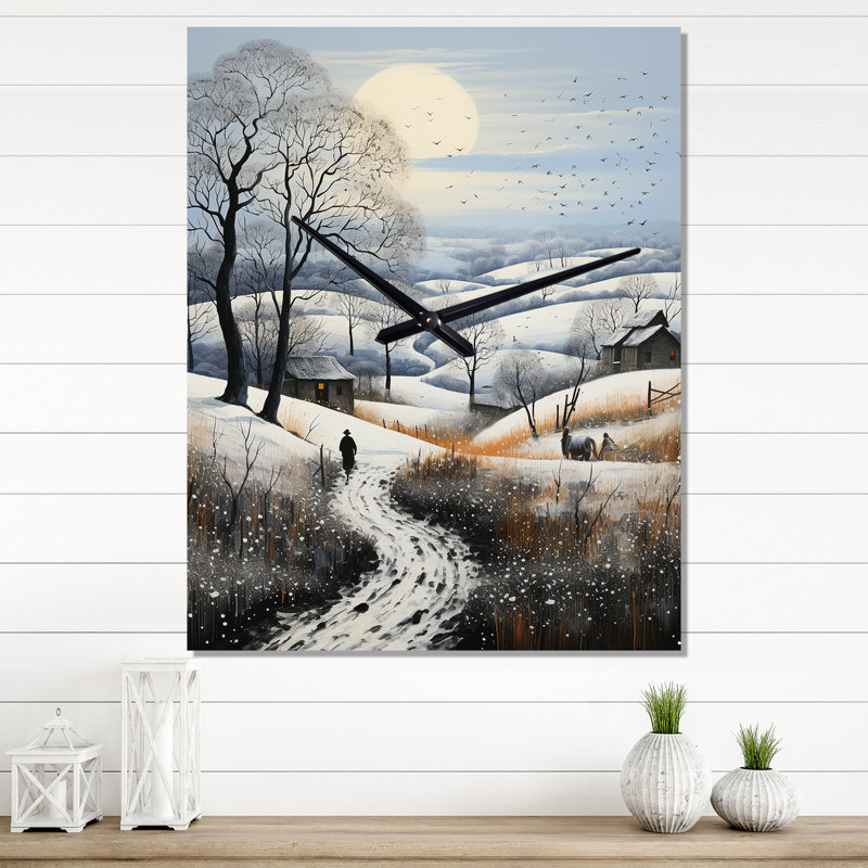 Horloge murale moderne paysage de paysage, Grand