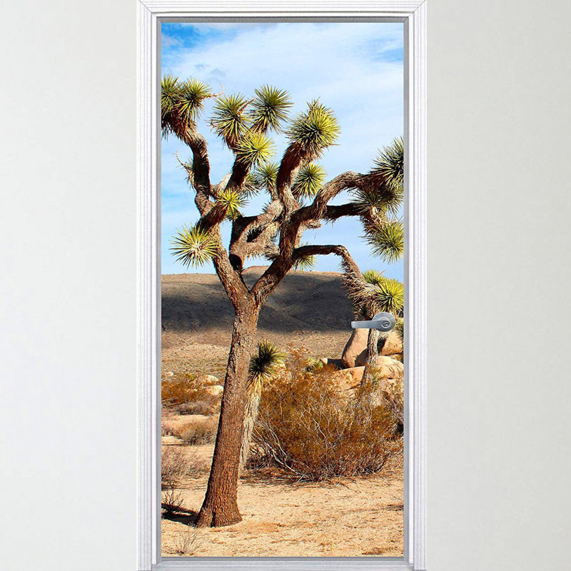 Décalcomanie de porte en vinyle arbre de joshua, H 80 po x l 32 po