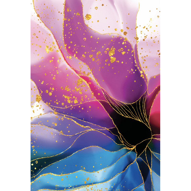 Ensemble d'art mural acrylique multicolore à motif floral 3 pièces