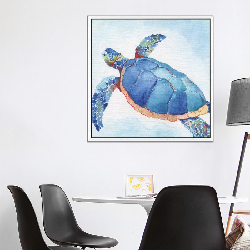Galapagos Sea Turtle II by Tava Studios - Gallery-Wrapped Canvas Giclée on Canvas, White Framed, 93.98 cm H x 93.98 cm W