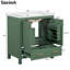 Meuble-lavabo de salle de bain avec lavabo en céramique - Armoire de rangement multifonctionnelle avec portes de 30 po