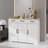 Farmhouse Buffet Cabinet Storage Sideboard With 3 Drawers And 3 Doors For Dining Living Room Kitchen Cupboard-White