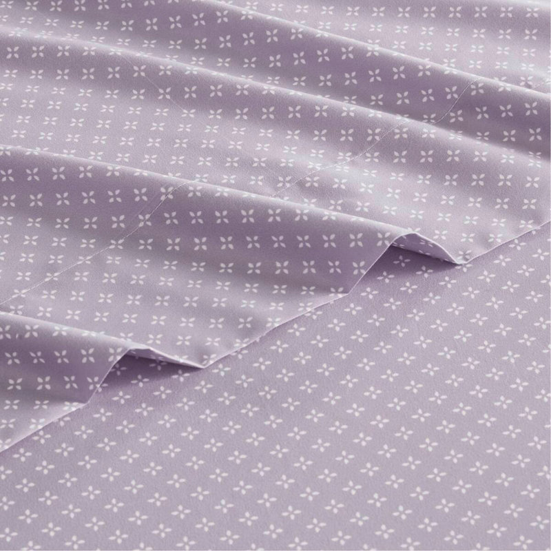 Ensemble d'édredon floral avec draps Taupe, Édredon double et 6 pièces supplémentaires, Floral mauve