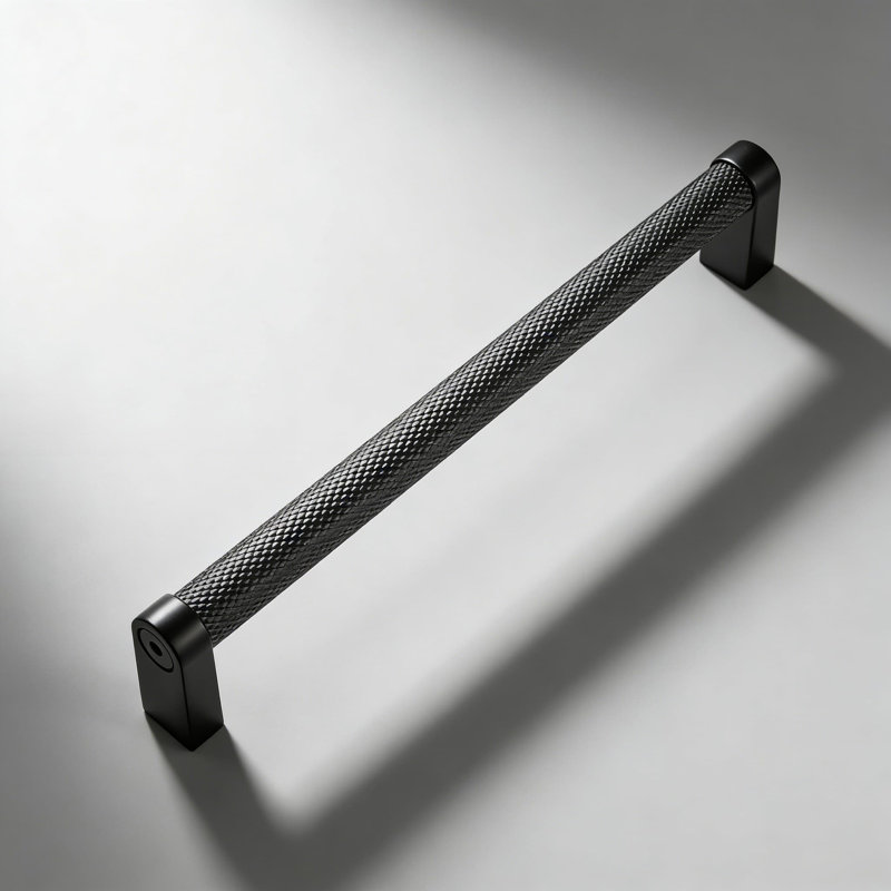 Paquet de 20 poignées d'armoire noir mat, poignées de tiroir moletées de 7,5 pouces, quincaillerie d'armoire de cuisine avec vis pour une installation facile
