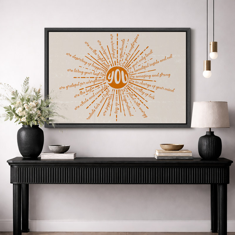 «Radiant Affirmations Uplifting Inspirational Quotes Abstract Contemporary Relax / Calm», reproduction sur toile
