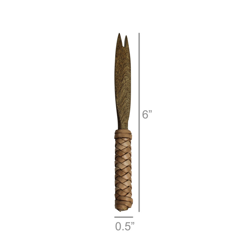 Fourchette de service en bois Aprel, Naturel