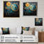 «Teal Gold Astrology Celestial Alignment» sur impression sur toile-1110069857-1110069882