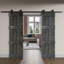 Castle Series Pine Wood Double Sliding Barn Door with Hardware Kit-60983664-86924725