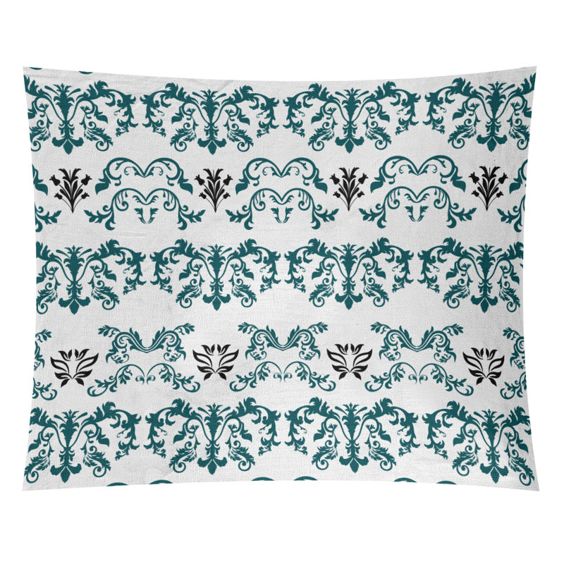 Tapisserie baroque microfibre Philadelphia Football, H 27,5 po x l 37,5 po, Blanc/ sarcelle / noir