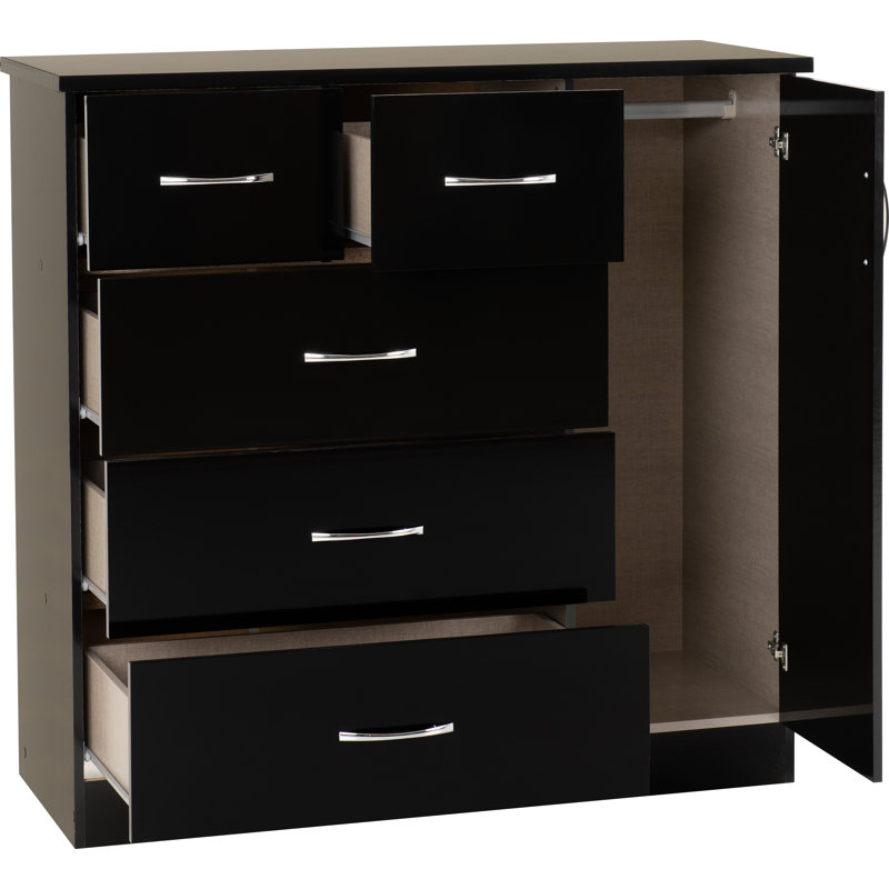 Cascio 1 Door Wardrobe, Black