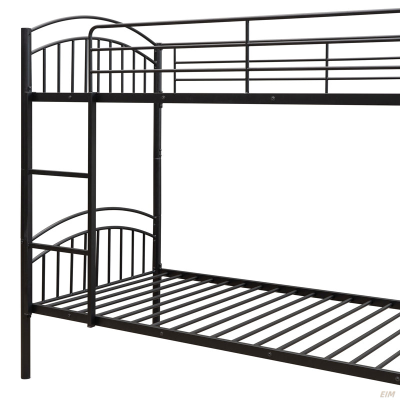 Twin Over Twin Metal Bunk Bed, Black