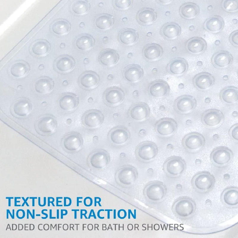 Extra Long Non-Slip Bathtub Mat with Suction Cups, Clear